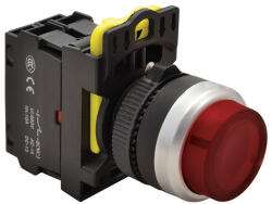 TRACON Világító nyomókapcsoló, kiálló, piros 1×NO, 5A, IP42 LED NYK3-HLR Tracon (NYK3-HLR)