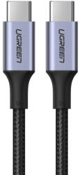UGREEN US316 USB-C-USB-C töltő- és adatkábel, fonott, 5A, 100W, 2m, szürke