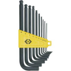 C.K Gömbfejű hatszögkulcs, imbuszkulcs készlet, 10 részes metrikus méretezésű 1.5-10mm-ig C. K T4443M (T4443M)