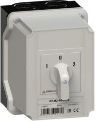 Ganz KKM2-40-6099 Átkapcsoló 0 állással, tokozott kézikapcsoló 40A, 1-0-2 felirat, IP65, 4P, Ganz (904-6099-642)