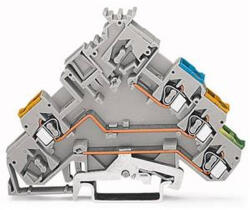 Wago 280-572 3 vezetékes végrehajtó betáp sorkapocsföldelő csatlakozással, szürke (280-572)