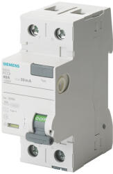 Siemens 5SV3312-6KK13 FI-relé 25A 2P 30mA, A típus, 24-125VAC (5SV33126KK13)