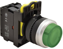 TRACON Világító nyomókapcsoló, kiálló, zöld 1×NO, 5A, IP42 LED NYK3-HLG Tracon (NYK3-HLG)