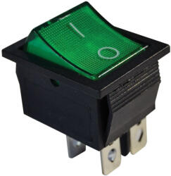 Tracon készülékkapcsoló, BE-KI, 2-pólus, zöld 16(6)A, 250VAC - TES-44 (TES-44)