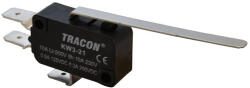 Tracon Mikrokapcsoló, rugószáras 52mm, 250V/10(3)A, 6, 3x0, 8mm, IP00 KW3-21 Tracon (KW3-21)