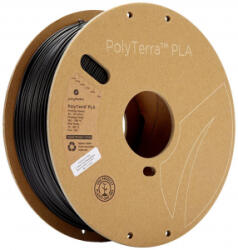 Polymaker PolyTerra PLA 3D nyomtatószál PLA műanyag alacsonyabb műanyag tartalom 1.75 mm 1000 g Fekete (matt) 1 db (70820) (70820) - aqua