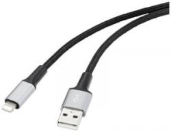 Renkforce USB, Apple lightning Csatlakozókábel [1x USB 2.0 dugó, A típus - 1x Apple Dock dugó Lightning] 2.00 m Újrahasznosított anyagból (RF-4995184)