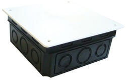 Tracon perforált kötődoboz süllyesztett 100x100x52mm, fekete IP44 - D100X100 (D100X100)