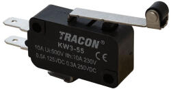 Tracon mikrokapcsoló karos-görgős 28mm, 250V/16(4)A 6, 3x0, 8mm - KW3-55 (KW3-55)