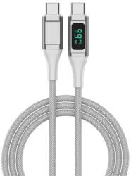 4smarts DigitCord USB-C / USB-C töltő- és adatkábel kijelzővel 1, 5m, fehér