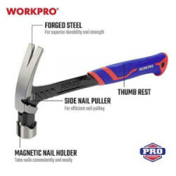 WORKPRO Ácskalapács ergonómikus markolat, kemény 560 g 1 db (WP241014) (WP241014)