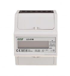 F& F Fogyasztásmérő DIN sínre, direkt egyfázisú, MID hitelesített LCD RTU MOD busz, 4, 5 modul LE-01M (LE-01M)