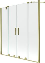 Mexen Velar Duo Kádparaván 2 részes csúszó 150 x 150 cm, átlátszó nano, arany - 896-150-000-02-50 Kádparaván (5905315221933)