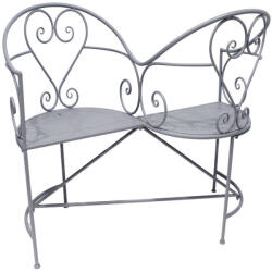  Francia stílusú, kovácsoltvas ' szerelmesek padja' , 114 cm