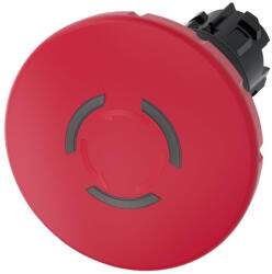 Siemens 3SU1001-1JB20-0AA0 világító vészgomb fej, 60mm-es, piros, reteszoldás forgatással Sirius (3SU10011JB200AA0)