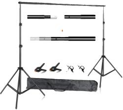  Háttértartó rendszer, állítható keresztrúd, hordozható hordtáska, új rugalmas, 2, 6 Mx3M