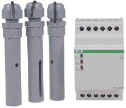 F&F Folyadékszint figyelő relé 230VAC DIN sínre 2 állás 3 szondával állítható érzékenységű PZ-829 (PZ-829)