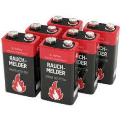 ANSMANN Rauchmelderbatterie 9V-os elem Alkáli mangán 9 V 6 db (1525-0001) (1525-0001) - aqua