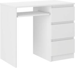 Mobene Modern Számítógépasztal - fehér , 3 fiókos