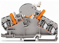 Wago 282-860 3 vezetékes bontható/teszt sorkapocspl. : feszültségváltó körbe érintésvédett vizsgálóaljzatok, szürke (282-860)