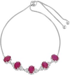  Ezüst Karkötő Thai Rubinnal és Fehér Topázzal, PCY10924