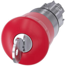 Siemens 3SU1050-1HF20-0AA0 kulcsos vészgomb fej, 40mm-es, piros, reteszoldás forgatással, RONIS SB30, fé (3SU10501HF200AA0)