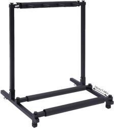 Multi-gitárállvány, 5 üléses, tartós vasszerkezet, fekete