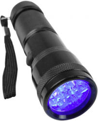 Berger & Schröter UV LED-es kézilámpa 395-400 nm, elemes, csuklópánttal, 95 g, (40382) (40382)