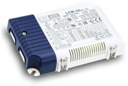 MEAN WELL 6 (konstans áram) kimenetű dimmelhető (0-10 VDC vagy PWM dimmelhetőség) tápegység, LCM-60 (LCM-60)