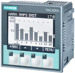 Siemens 7KM4212-0BA00-3AA0 SENTRON PAC4200 multiműszer, 95-240VAC/110-340VDC, Modbus TCP, MID hitelesítés nélkül. , csavaros csatlakozás (7KM42120BA003AA0)