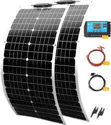  Rugalmas monokristályos napelem, 50W vagy 100W opciók, teljes napelemkészlet töltésvezérlővel, 100W Kit White