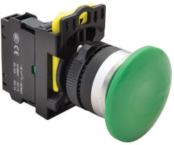 Tracon Gombafejű nyomógomb, zöld 1×NO, 5A/230V 40mm, IP65 NYG3-MG Tracon (NYG3-MG)