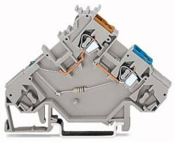 Wago 280-564/281-483 3 vezetékes érzékelő betápsorkapocsLED (zöld) PNP (pozitív logikás) kapcs. szenz. -hoz, szürke (280-564/281-483)