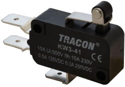 Tracon mikrokapcsoló karos-görgős 15mm, 250V/16(4)A 6, 3x0, 8mm IP00 - KW3-41 (KW3-41)