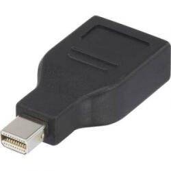 Renkforce DisplayPort átalakító adapter, 1x mini DisplayPort dugó - 1x DisplayPort aljzat, aranyozott, fekete, Renkforce (RF-4174572)