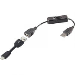 Renkforce USB 2.0 Csatlakozókábel [1x USB 2.0 dugó, A típus - 1x Apple Dock dugó Lightning] 30.00 cm Fekete Be-/kikapcsolóval, Aranyozatt (RF-3346622)