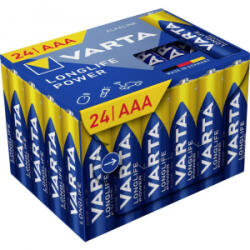 VARTA Longlife Power AAA alkáli mangán mikroelem 1.5V cube pack 24 db (4903121134) (4903121134) - aqua