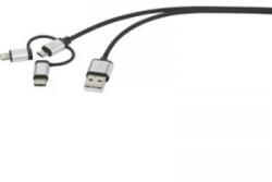 Renkforce iPad/iPhone/iPod töltő- és adatkábel 1x USB 2.0 dugó A - 1x USB 2.0 dugó mikro B, Lightning, USB-C, 1, 5 m Renkforce (RF-3334580)