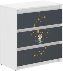 Ifjúsági 3 fiókos Komód - Borz - fehér-sötétkék