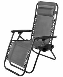 Chomik Kerti kanapé, fémes, összecsukható, szürke, 176x65x106 cm, Chomik