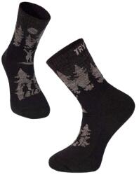 Try To Fly Alpinist merinó gyapjú túra zokni, 43-46 EU, Fekete (TF32-316-3)