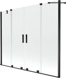 Mexen Velar Duo Kádparaván 2 részes csúszó 200 x 150 cm, átlátszó nano, fekete - 896-200-000-02-70 Kádparaván (5905315222275)