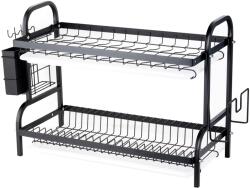 Trendy Sanitary Tányértartó kétszintes, fekete, 39 X 23, 5 X 56 CM (VSL-2N)