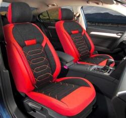  Univerzális autósüléshuzat-szett, elöl-hátul, eko bőr textillel, fekete és kék, ANATOLIA Design