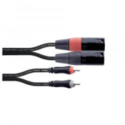 Cordial EU 1 MC 2x 3-tűs XLR - 2x RCA kábel 1m fekete (14847) (14847) - aqua