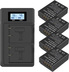 NP-W126 akkumulátorok, 1200 mAh kapacitás, LCD kettős töltő, 2db és töltő