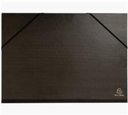 Exacompta rajzmappa, FSC minősítésű karton, A3, rugalmas, textil gerinccel és sarkokkal, 32x45 cm, fekete