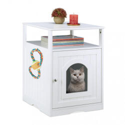  Macskatoalett polccal fehér 64x48x53 cm 10041296