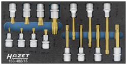 HAZET 163-482/15 dugókulcs betét készlet, 15 részes (163-482/15)