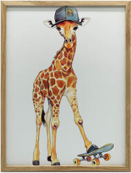 VÁSZON FESTŐ ZSIRÁF Gördeszkára KERET NÉLKÜL 70X100 CM